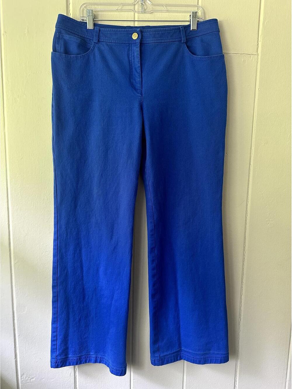 ST JOHN COLLECTION Wide Leg Pant Electric Blue Size 14